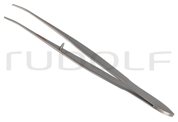RU 9884-07 / Pinza Per L'occhio, 1x2 Denti, Leggermente Curva, 0,7mm, 10cm