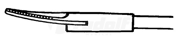 RU 8115-01 / Tijera De Sinuscopia, Dentada, Curva A La Derecha, 13 cm, Con LUER-LOCK