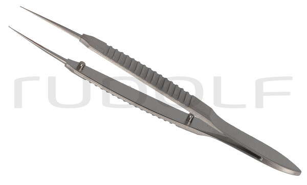 RU 9853-07 / Pinza Per L'iride Mod. Bonn, 1x2D, Retta 0,12mm, 7cm