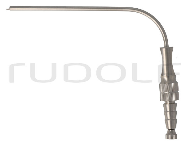 RU 6421-09 / Suction Tube Fergusson, Ø3,0mm, 9 Ch/Fr, 90° Curved, (Wl) 80mm - 3 1/4", CUT-OFF, LUER-HUB and Stylet