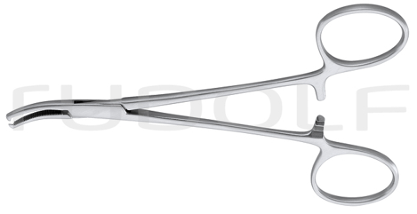 RU 3166-13 / Haemostatic Forceps, Raimondi, Curved Sideways, 1x2 Teeth, 12,5 cm
/5"