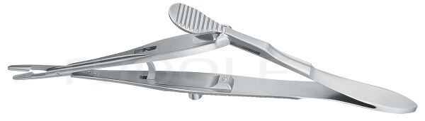 RU 5987-14 / Needle Holder Castrovijo-Kalt Str., W. Ratchet, 13,5cm, 5 1/4"