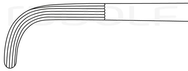 RU 3341-22 / Ligature Fcps Mixter, Cvd. 22 cm, 8,75"