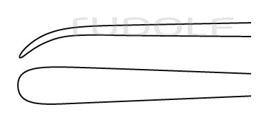 RU 8849-01 / Dissettore Caspar, Angolato in Giu 4,5mm, 23 cm