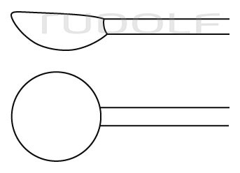 RU 8854-02 / Landolt Spoon, Bayon., Ø 9 mm, Malleable, (L) 26 cm -10 3/4"
