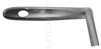 RU 6102-20 / Unterbindungsnadel Deschamps-Standard, Stumpf, für Linke Hand, 20 cm, Rechts Gebogen