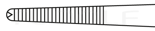 RU 3165-18 / Haemostatic Forceps, Curved to Site 18 cm, 1x2 Teeth