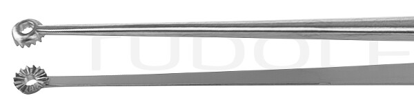 RU 4078-10 / Micropinza Agarratumores Hunt, Bayoneta, Terminal En Forma De Cuchara, 5 mm, 20 cm