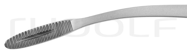 RU 3861-25 / Pince À Pansements/Polypes Gross-Maier Courbée, Avec Blocage, 25 cm