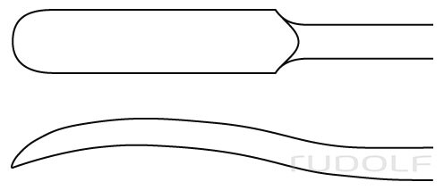 RU 5410-04 / Rugine, Courbée, Aigue, 18,5 cm, 6 mm 6 mm, 18,5 cm