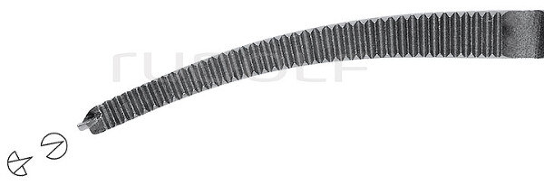 RU 3083-15 / Pince Hémostat. Leriche, Courbée, 1x2 Dents 15 cm