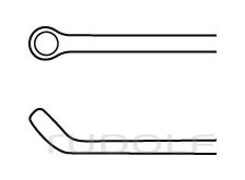 RU 8855-04 / Landolt-Reulen Curette, Bayon., Rigid, 45° Curved Up, Ø2,5mm, (L)26cm - 10-1/4"