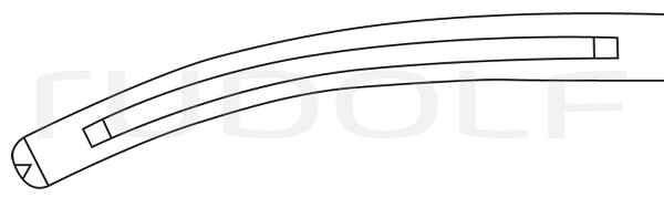 RU 3394-25 / Pince-Clamp Maingot, Courbée, 1x2 Dents 25 cm