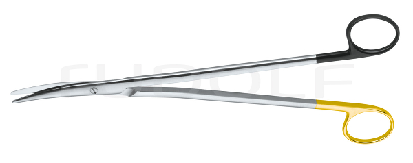 RU 1334-23RS / Scissors Metzenb, Bl/Bl, Cvd., TC 23 cm, 9", Serr.