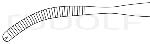 RU 3500-20 / Peritoneal Fcps Mikulicz, Cvd. 20 cm, 8"