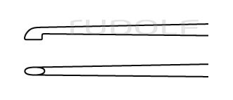 RU 8836-14T / Rhoton Curette, Oval, Ti, Fig. 13 19,0 cm - 7 1/2", 1,5x2 mm