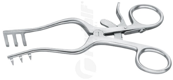 RU 4720-13 / Divaricatore Milligan, Acuto, 3x3 Denti 13cm