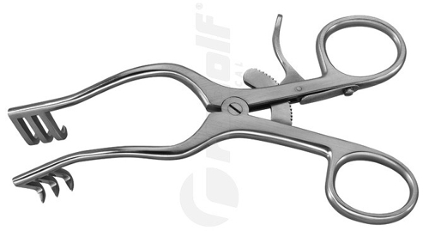 RU 4710-13 / Retractor Weitlaner-Wullstein, Sharp, 3x3 Teeth, Spread 45 mm, 13 cm - 5"