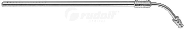 RU 5281-22 / Cannula D'aspirazione Poole, Curva 8mm, 22cm