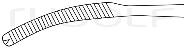 RU 3504-18 / Pince P. Le Péritoine Mikulicz, 1x2 Dents 18 cm