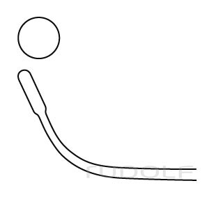 RU 8846-92 / Micro Ring Curette Hardy;Right Curved 24 cm, Ø 5 mm