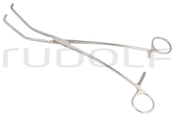 RU 7640-27 / Satinsky-De Bakey Atrauma Clamp, Cvd., Shanks Cvd., (L) 26.5 cm - 10 1/2"