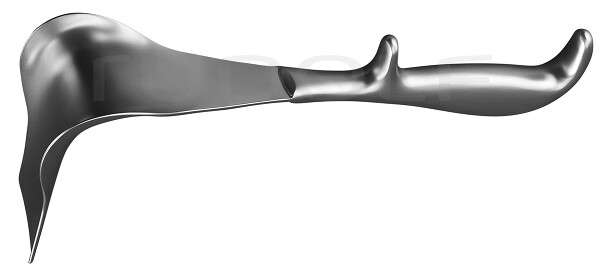 RU 7081-02 / Specolo Vaginale Doyen, Fig. 2, 85x45mm Leggermente Concavo, 24cm