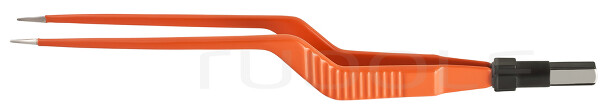 HF520-158 / Pinza Bipolar Non-Stick, Bayoneta, Recta, Conector Plano, 1 mm, 18 cm