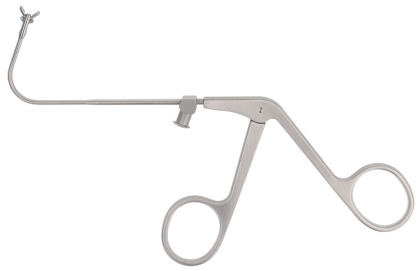 RU 8114-02/03 / Pinza De Doble Cuchara, Corte Vertical Ø 3 mm, 110° Curva Hacia Arriba, 8 cm, Con LUER-LOCK