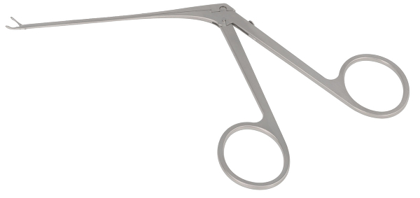 RU 7891-32 / Micro Ear Forceps, Curved Left, Shaft Length 8 cm - 3 1/4",