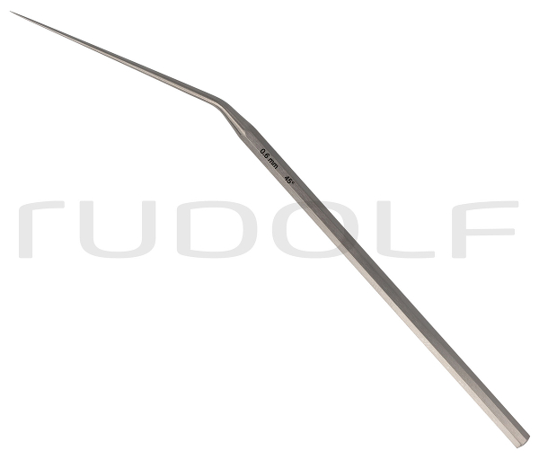 RU 7907-20/06 / Mikro-Häkchen, Scharf, Rechts, Abgewinkelt 45°, 0,6 mm, 16 cm