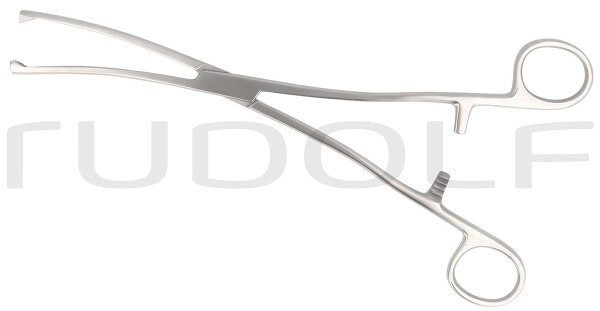 RU 7191-06 / Pinza Per Abbassare L'utero Museux Curva Latarale, 6mm, 24cm