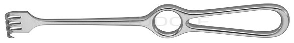 RU 4500-04 / Divaricatore Volkmann, Acuto, 4 Denti 22,5 cm