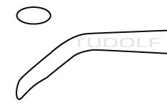 RU 5357-20 / Bone Curette, Bruns, Angled 43 cm - 17", 2 mm