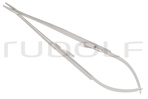 RU 5852-18G / Nadelhalter Microgrip, Stand., Flachgr. Ger., m. Sperre, 18cm
