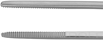 RU 7864-20 / Ear Dressing Forceps Jansen/Grünwald, Bayonet-Shaped, 2.5 mm, 21 cm - 8 1/4"