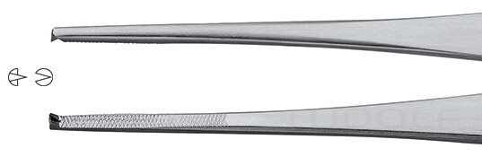 RU 4138-75 / Pinza Chirurgica MC Indoe, Retta, 1x2D 15,5 cm