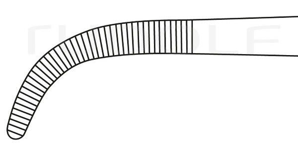 RU 3291-27 / Pinza Overholt-Geissendörfer, Curva 27 cm