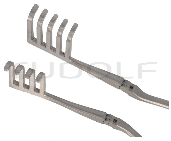 RU 4739-12 / Écarteur Beckmann-Adson, Mousse, 4x5Dents 33 cm, 44 mm