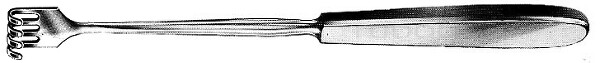 RU 4504-04 / Divaricatore Volkmann, Smusso, 4 Denti 22,5 cm