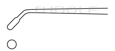 RU 8846-51 / Micro Curette, 45°Up 24 cm - 9 1/2", Ø 2,5 mm