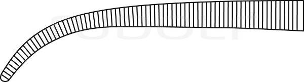 RU 3253-62 / Pinza Hemostática Kelly, Poco Curva, 22 cm