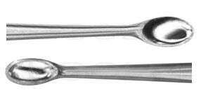 RU 5369-13 / Scharfer Löffel Jacobson, Doppelendig, 4 x 7,4 mm, 3,5 x 6,9 mm, 14 cm