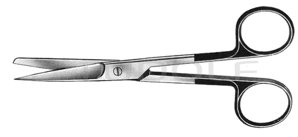 RU 1002-14M / Scissors, Sh/Bl, Str., Sc 14,5 cm, 5,75"