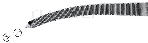 RU 3075-14 / Pince Hémostat. Crile, Courbée, 1x2 Dents 14,5 cm