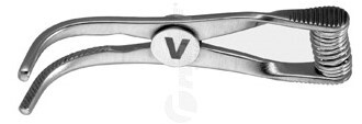 RU 7592-05/30V / Pinza Bulldog Atraumatica Vena, Ti Curva, 3cm