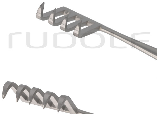 RU 4739-02 / Écarteur Beckmann-Adson, Pointu, 4x5Dents 33 cm, 44 mm