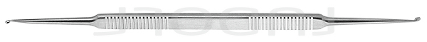 RU 7909-10/10 / Löffel House, Scharf, Leicht Gebogen, Doppelendig, Oval 1 x 1,2 mm, 16,5 cm