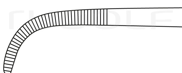 RU 3336-18 / Ligature Fcps Mixter-Slim, Cvd. 18 cm, 7"