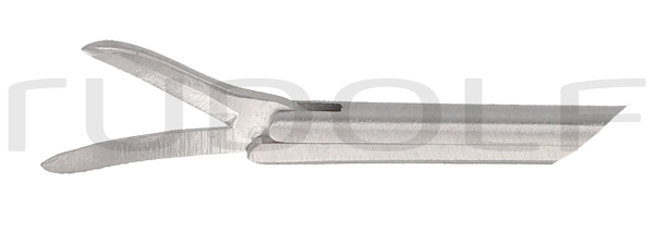 RU 7892-17 / Micro Ear Scissors Shea, Curved Left, Shaft Length 8 cm - 3 1/4",